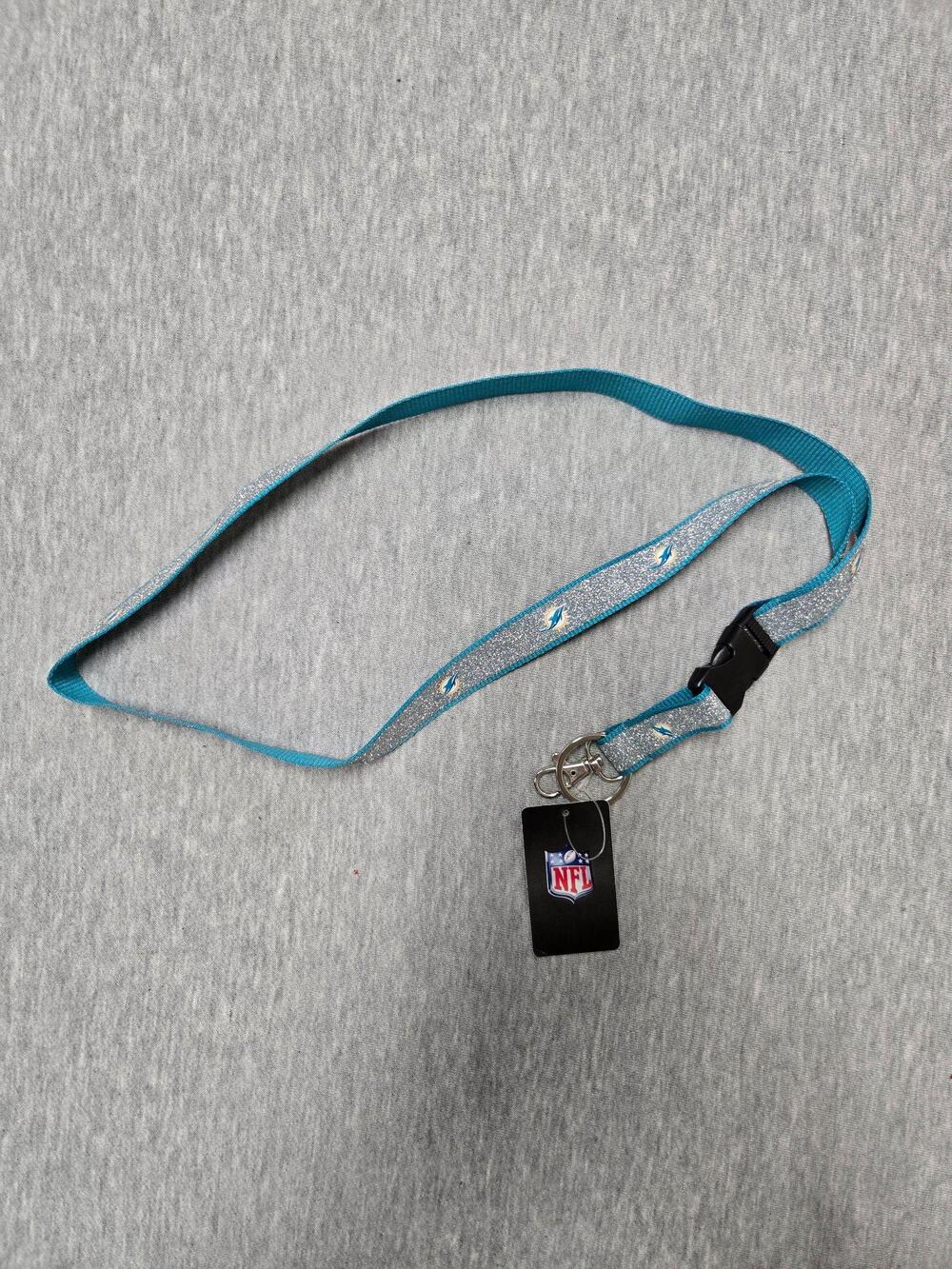 Miami Dolphins Keychain Womens One Size Blue NFL Football NFL Lanyard Glitter